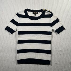 TRUTH by Republic Women's S Small Striped Knit Sweater Gold Button